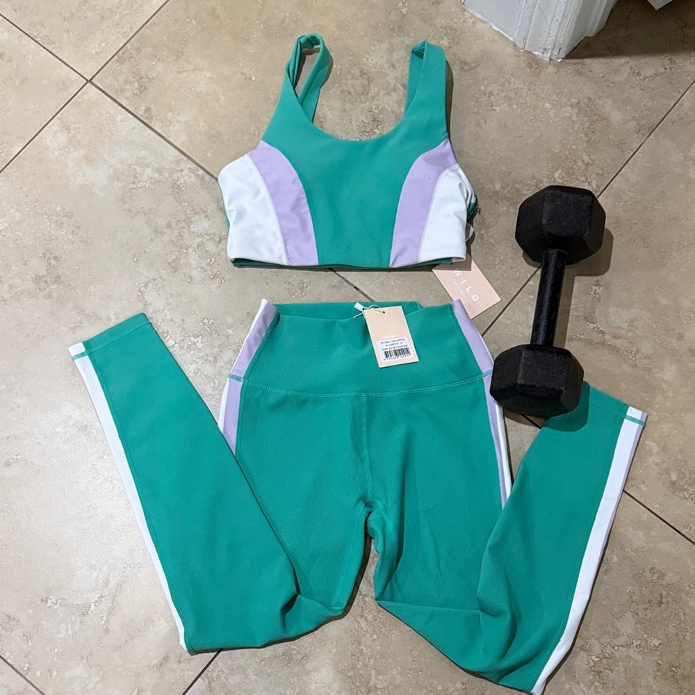 Willow Teal and Lavender Leggings Set